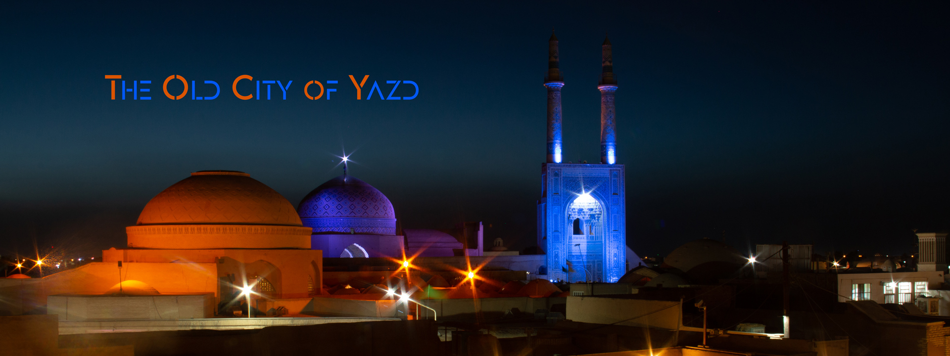 View of the old city of Yazd at night